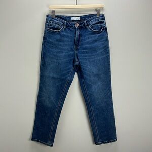Vervet Boyfriend Jeans High Rise Stretch Cropped Womens 28 Medium Wash Denim